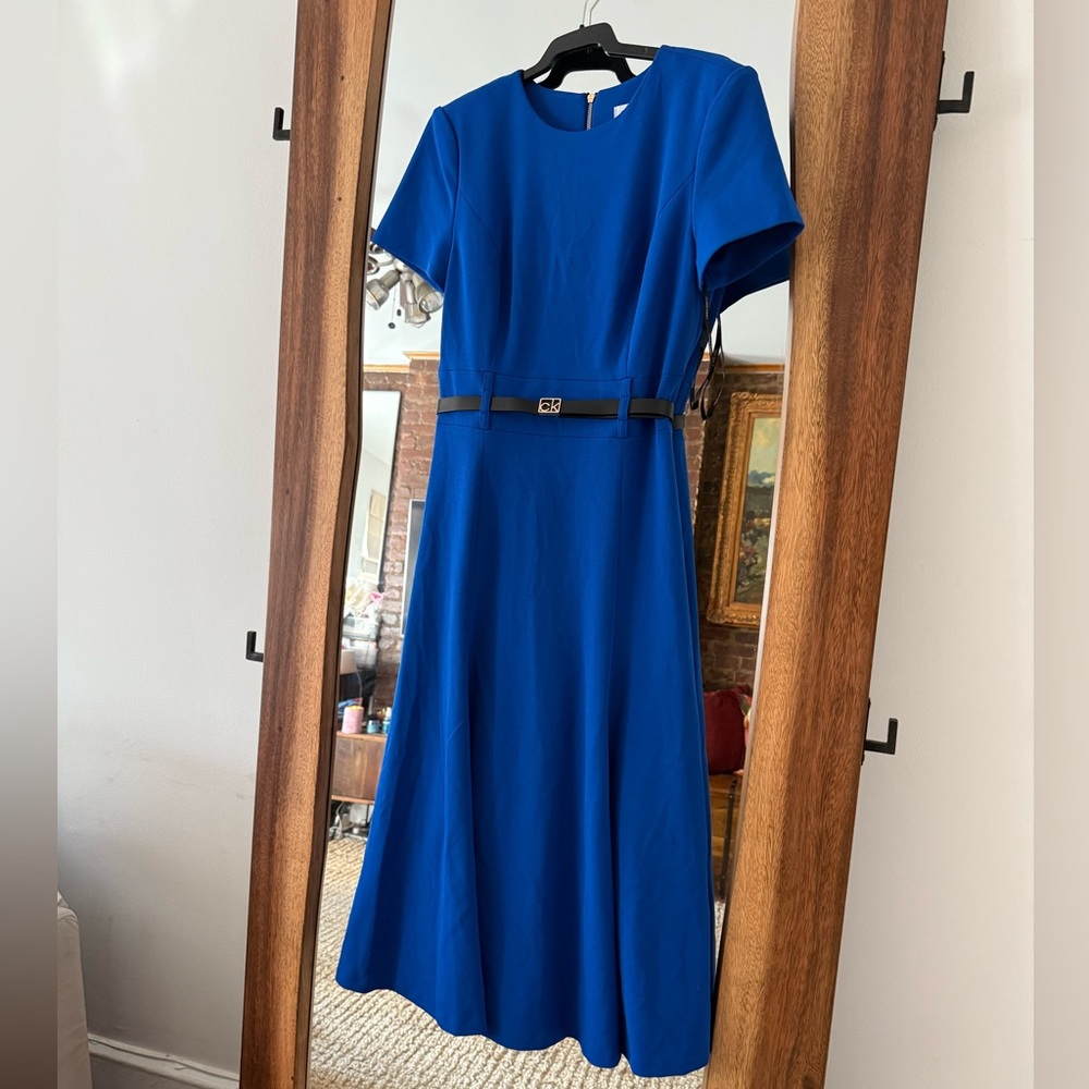 Calvin Klein Blue Midi Dress